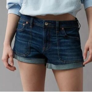 American Eagle Outfitters Womens Eaay Shortie Rolled Cuff Denim Shorts